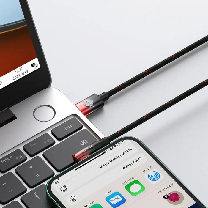 Baseus CAVP000220 angled Lightning - USB-C PD cable 20W 480Mb/s 1m - red - Cell phone cables<<<HurtelXML