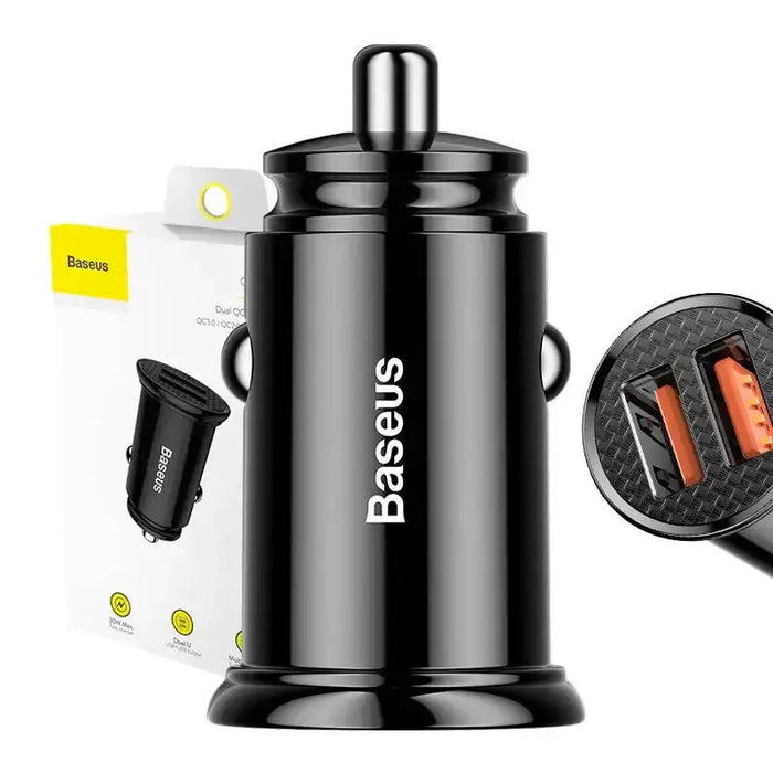 Baseus Circular 2xUSB QC3.0 5A 30W car charger (black) - Car chargers<<<Chargers<<<GSM Accessories<<<InnproXML&&&Cell