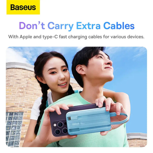 Baseus Comet Series powerbank with display 10000mAh 22.5W - blue + USB-A - USB-C cable 0.3m - white
