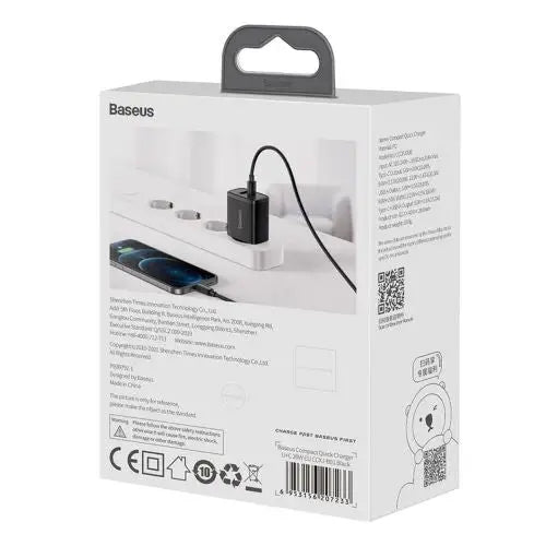 Baseus Compact Quick Charger USB USB-C 20W (black) - Car charger<<<Основна<<<DunaXML&&&Car