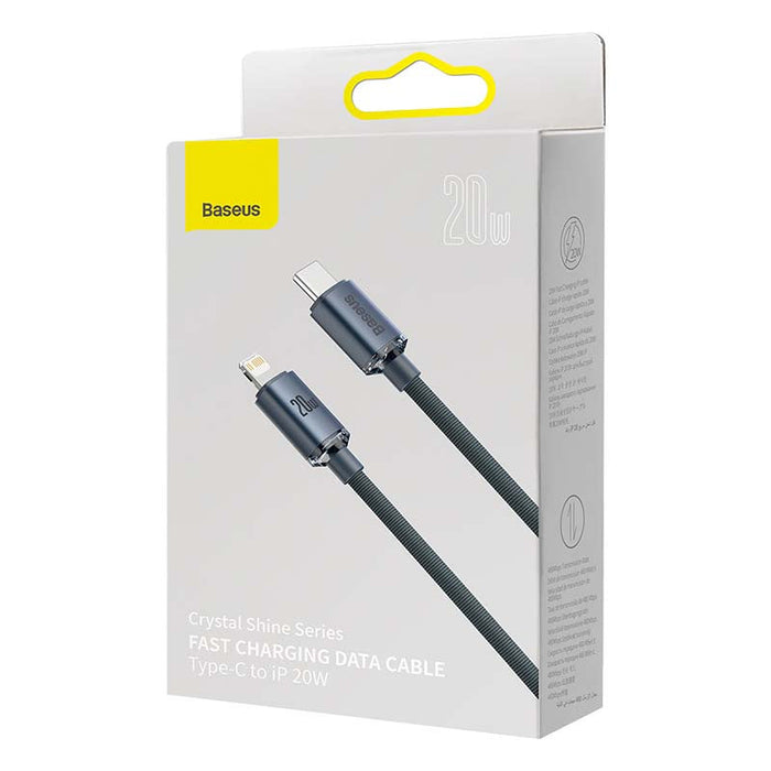 Baseus Crystal cable USB-C to Lightning 20W PD 1.2m (black) - USB-C to Lightning<<<USB cables<<<GSM