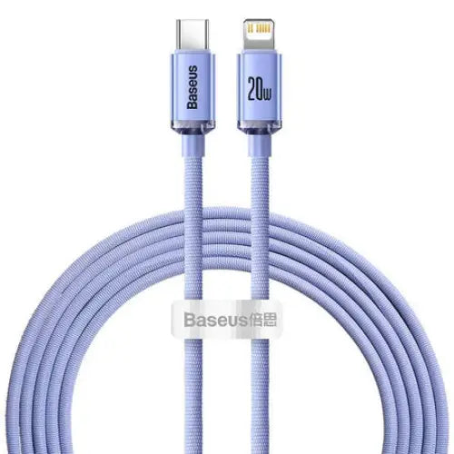 Baseus Crystal cable USB-C to Lightning 20W PD 2m (violet) - USB-C to Lightning<<<USB cables<<<GSM