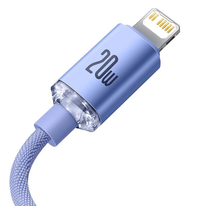 Baseus Crystal cable USB-C to Lightning 20W PD 2m (violet) - USB-C to Lightning<<<USB cables<<<GSM