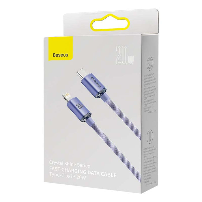 Baseus Crystal cable USB-C to Lightning 20W PD 2m (violet) - USB-C to Lightning<<<USB cables<<<GSM