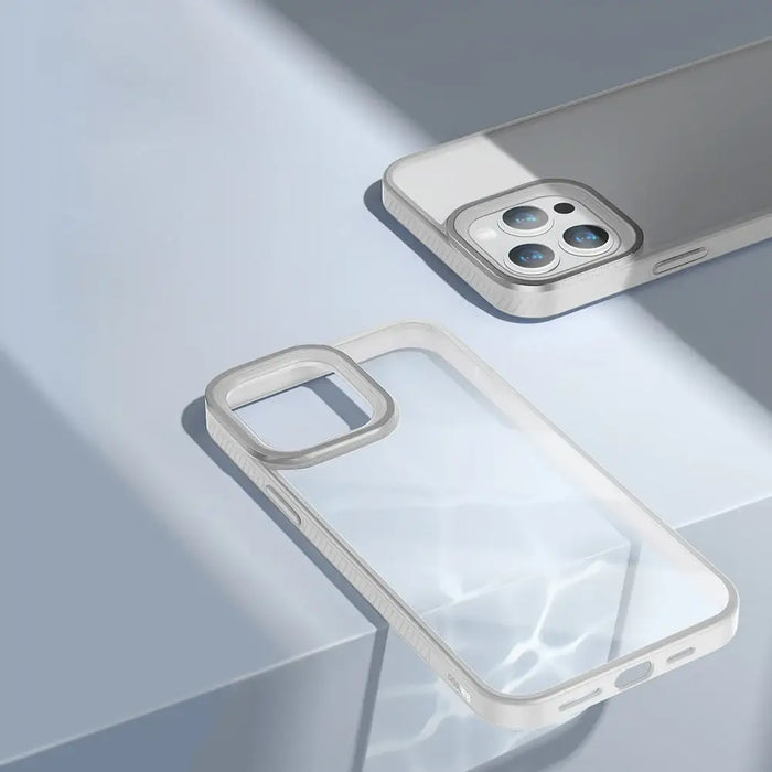Baseus Crystal Phone Case Armor Case for iPhone 13 Pro with Gel Frame gray (ARJT000413) - Cell phone cases