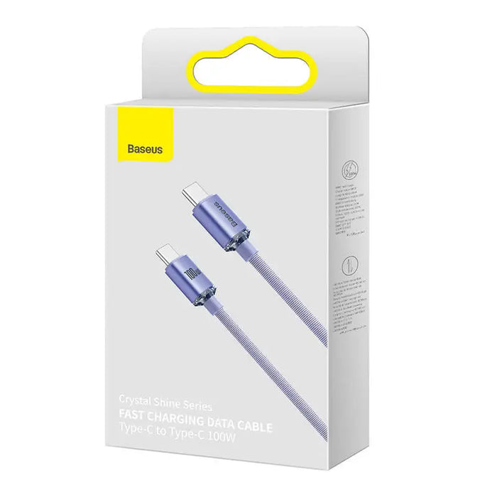 Baseus Crystal Shine cable USB-C to USB-C 100W 1.2m (purple) - USB-C to USB-C<<<USB cables<<<GSM