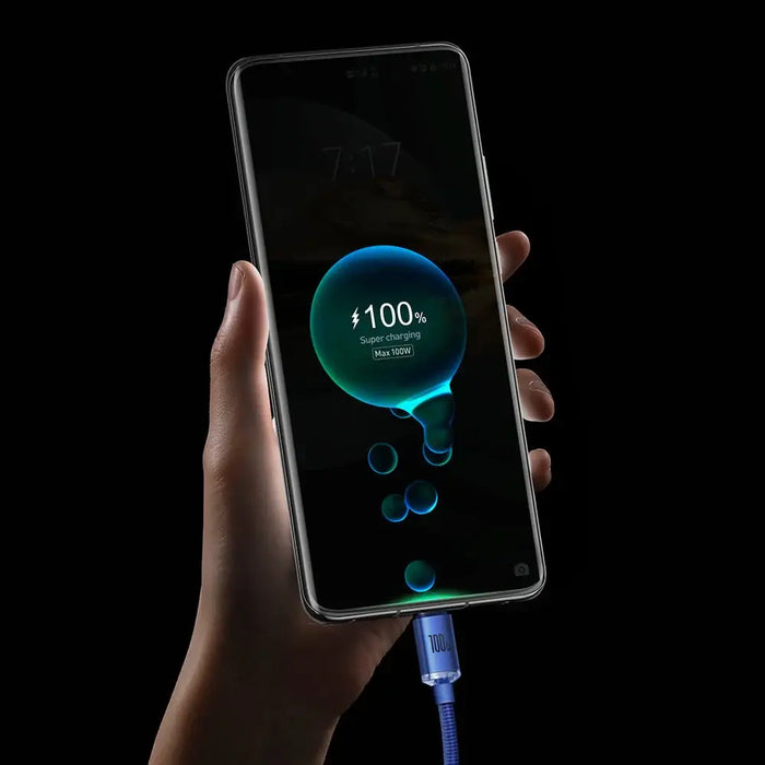 Baseus Crystal Shine cable USB to USB-C 100W 2m (purple) - USB to USB-C<<<USB cables<<<GSM