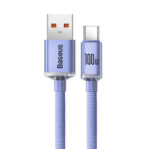 Baseus Crystal Shine cable USB to USB-C 5A 1.2m (purple) - USB to USB-C<<<USB cables<<<GSM
