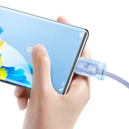Baseus Crystal Shine cable USB to USB-C 5A 1.2m (purple) - USB to USB-C<<<USB cables<<<GSM