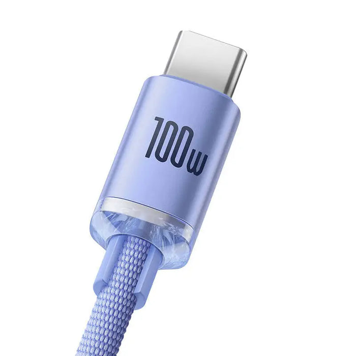 Baseus Crystal Shine cable USB to USB-C 5A 1.2m (purple) - USB to USB-C<<<USB cables<<<GSM