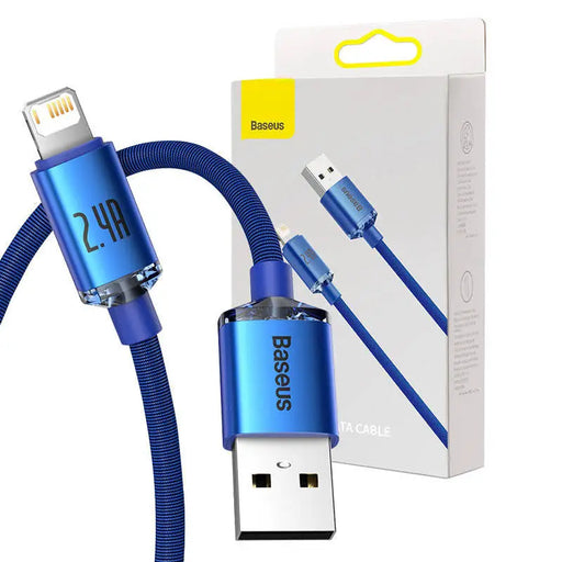 Baseus Crystal Shine cable USB to Lightning 2.4A 1.2m (blue) - USB to Lightning<<<USB cables<<<GSM