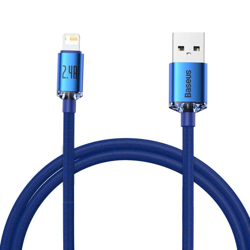 Baseus Crystal Shine cable USB to Lightning 2.4A 1.2m (blue) - USB to Lightning<<<USB cables<<<GSM
