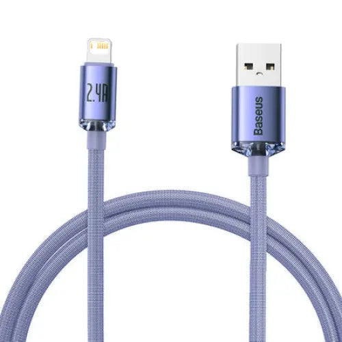 Baseus Crystal Shine cable USB to Lightning 2.4A 1.2m (purple) - USB to Lightning<<<USB cables<<<GSM