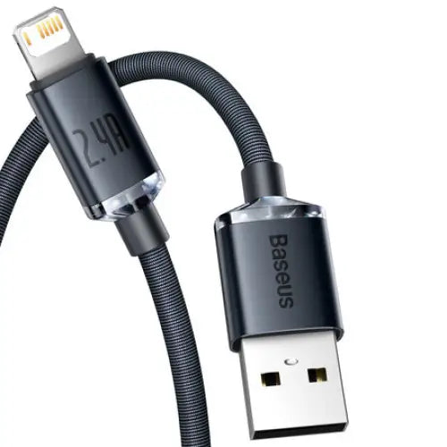 Baseus Crystal Shine cable USB to Lightning 2.4A 2m (black) - USB to Lightning<<<USB cables<<<GSM