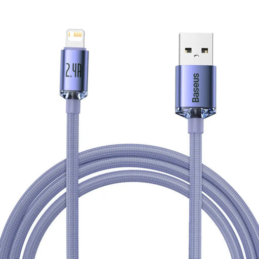 Baseus Crystal Shine cable USB to Lightning 2.4A 2m (purple) - USB to Lightning<<<USB cables<<<GSM
