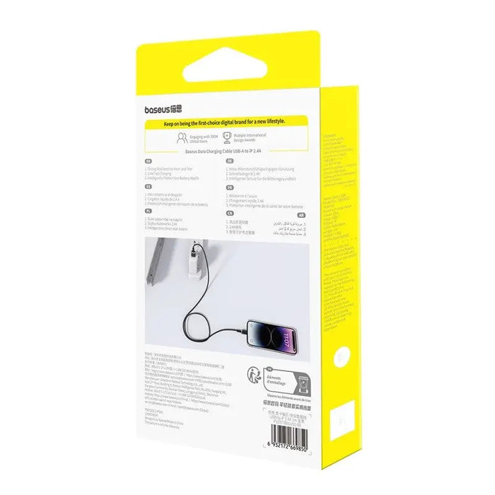 Baseus Dura Type A to IP 2.4A fast charging cable Black Gold - USB cablesAKG-KAB<<<GSM accessoriesAKG<<<ActionPL
