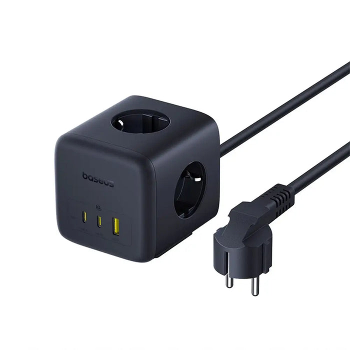 Baseus EnerFill FA11 67W Power Strip USB-A + USB-C Cube + 3 x EU Socket 1.5m - Black - Cell phone USB
