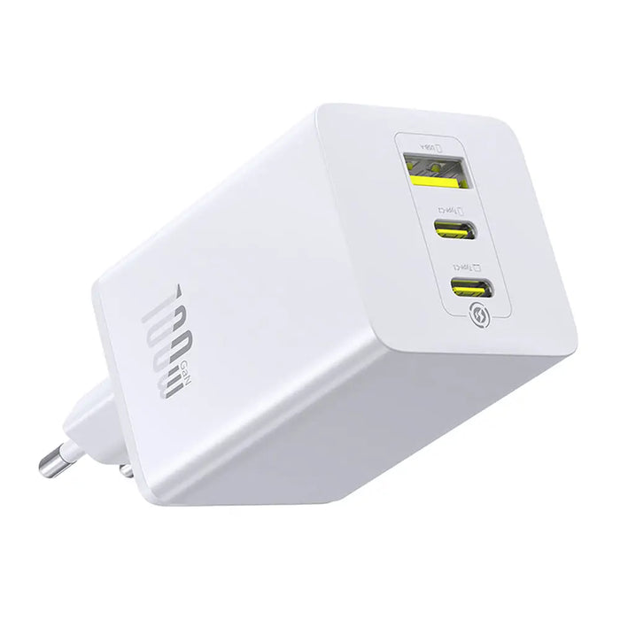 Baseus EnerFill FE11 2 x USB-C / USB-A 100W Wall Charger - White - Cell phone USB charger<<<HurtelXML