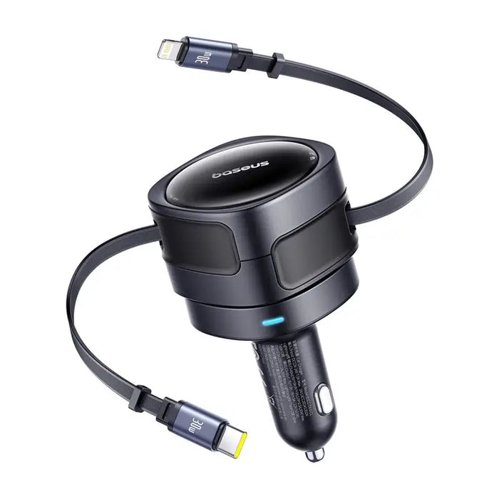 Baseus Enjoyment Max car charger with USB-C + Lightning cables 60W Black - Car chargers<<<Car accessories<<<InnproXML