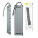 Baseus Enjoyment Series Multi-functional Type-C intelligent HD HUB（PD/HD4K*2/VGA/RJ45/SD/TF/USB*3/Audio*1/Stand)Dark