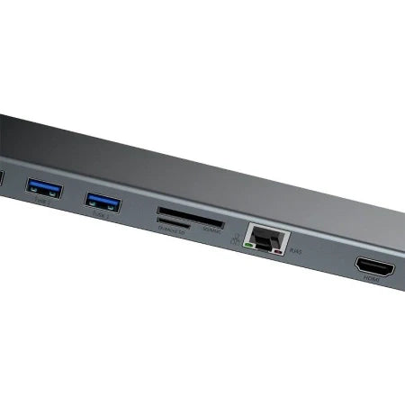 Baseus Enjoyment Series Multi-functional Type-C intelligent HD HUB（PD/HD4K*2/VGA/RJ45/SD/TF/USB*3/Audio*1/Stand)Dark