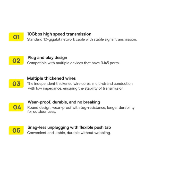 Baseus Ethernet RJ45 10Gbps 20m network cable (black) - Network cables<<<Cables<<<IT Accessories<<<InnproXML&&&Kable