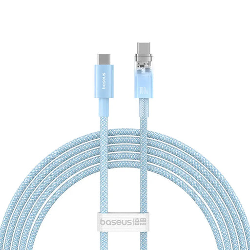 Baseus Explorer 100W USB-C - USB-C Cable with Intelligent Temperature Sensor 2m - Blue - Cell phone cables<<<HurtelXML