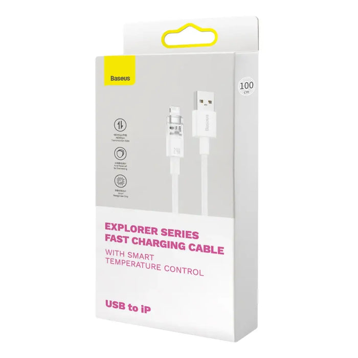 Baseus Explorer Series cable USB - Lightning 2.4A 2 m white (CATS010102) - Cell phone cables<<<HurtelXML