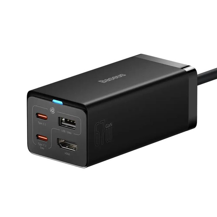 Baseus fast charger GaN5 Pro HUB HDMI 2 x USB-C / USB-A / HDMI 4K 30Hz 1.5m black + USB-C cable - USB-C 100W 40Gb/s