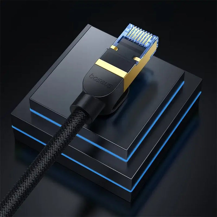 Baseus fast internet cable RJ45 cat.7 10Gbps 0.5m braided black - Network cables<<<HurtelXML