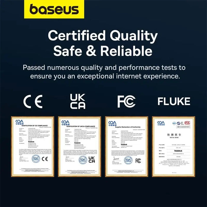 Baseus fast internet cable RJ45 cat.7 10Gbps 0.5m braided black - Network cables<<<HurtelXML