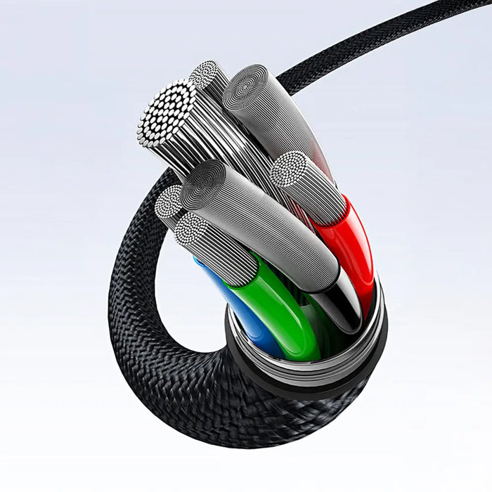 Baseus Flash Series 3 3in1 cable 100W USB-C - USB-C + USB-C+ Lightning 1.5m + 3 x 0.25 m - black - Cell phone