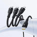 Baseus Flash Series 3 3in1 cable 100W USB-C - USB-C + USB-C+ Lightning 1.5m + 3 x 0.25 m - black - Cell phone
