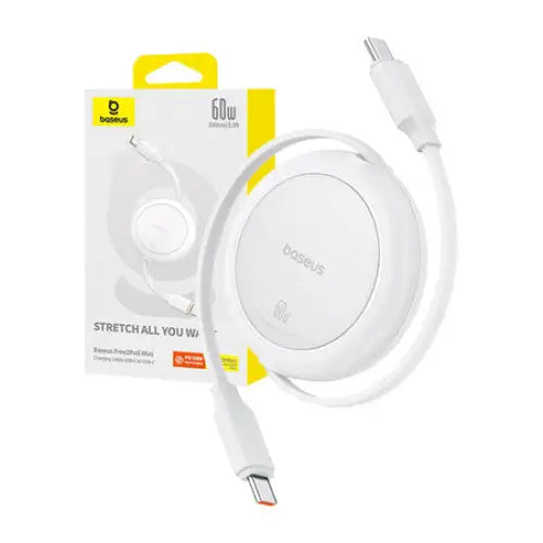 Baseus Free2Pull Mini USB-C to USB-C USB cable 60W 1 (white) - USB-C to USB-C<<<USB cables<<<GSM Accessories<<<InnproXML