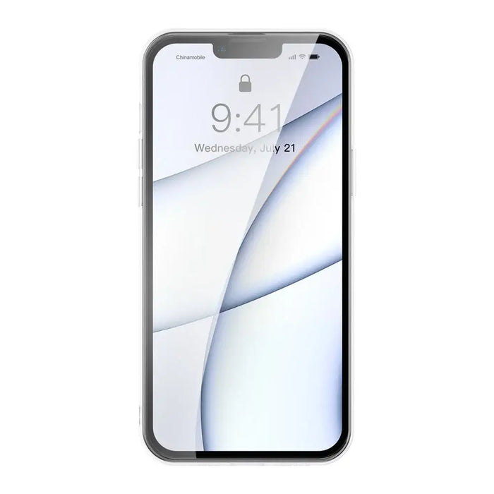 Baseus Frosted Glass Case Cover for iPhone 13 Pro Max Hard Cover with Gel Frame Transparent (ARWS000202) - Cell phone