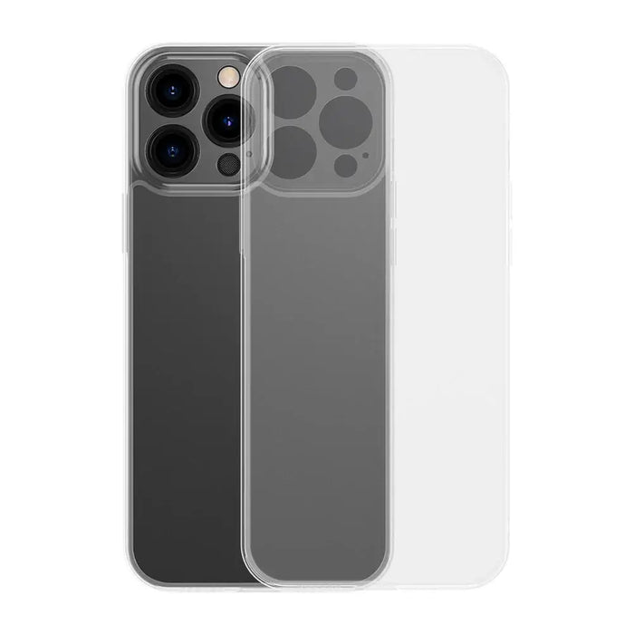 Baseus Frosted Glass Case Cover for iPhone 13 Pro Max Hard Cover with Gel Frame Transparent (ARWS000202) - Cell phone