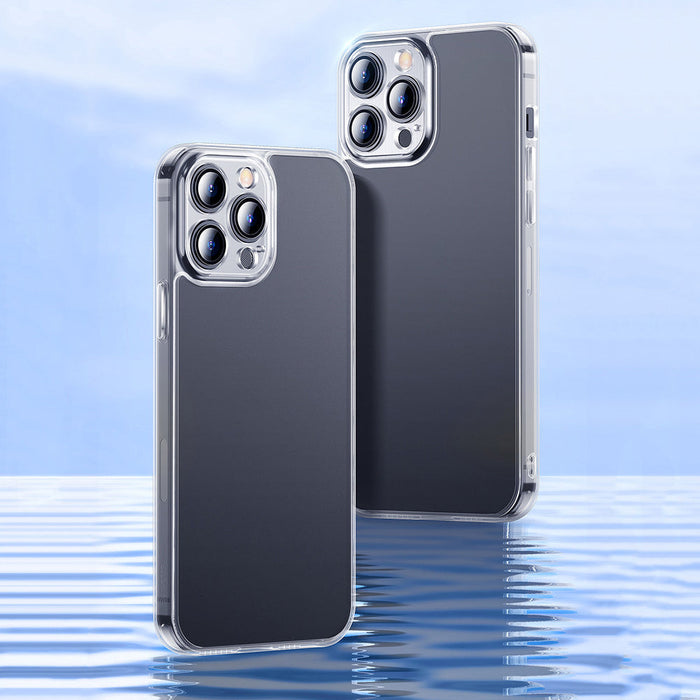 Baseus Frosted Glass Case Cover for iPhone 13 Pro Max Hard Cover with Gel Frame Transparent (ARWS000802) - Cell phone