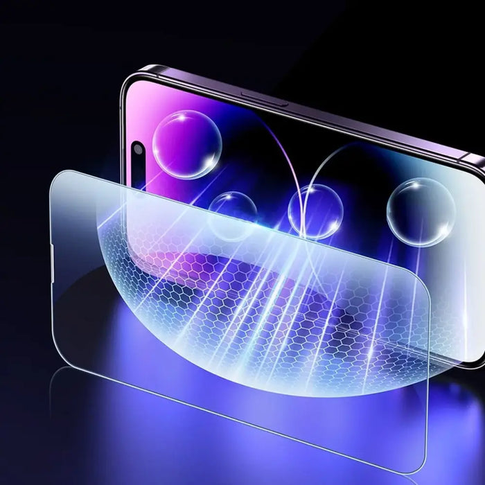 Baseus Full Screen Tempered Glass for iPhone 14 Pro Max with Anti Blue Light Filter and 0.3mm Speaker Cover + Mounting