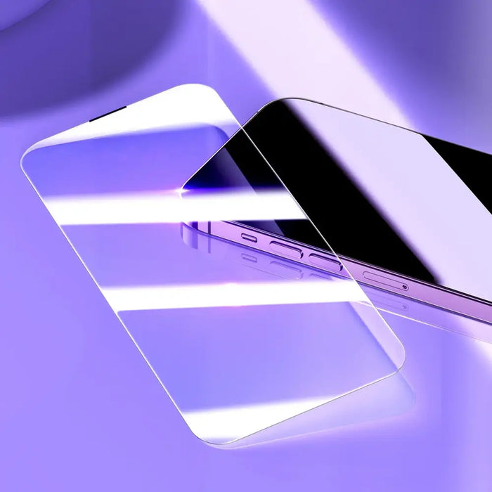 Baseus Full Screen Tempered Glass for iPhone 14 Pro Max with Speaker Cover 0.3mm + Mounting Frame - Cell phone tempered