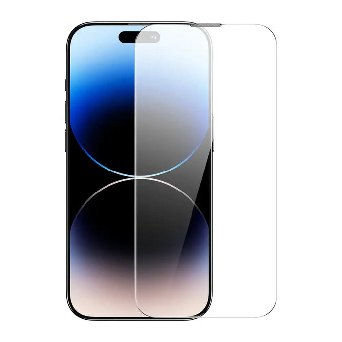 Baseus Full Screen Tempered Glass for iPhone 14 Pro Max with Speaker Cover 0.3mm + Mounting Frame - Cell phone tempered