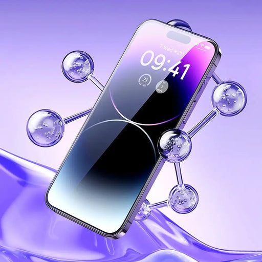 Baseus Full Screen Tempered Glass for iPhone 14 Pro Max with Speaker Cover 0.3mm + Mounting Frame - Cell phone tempered