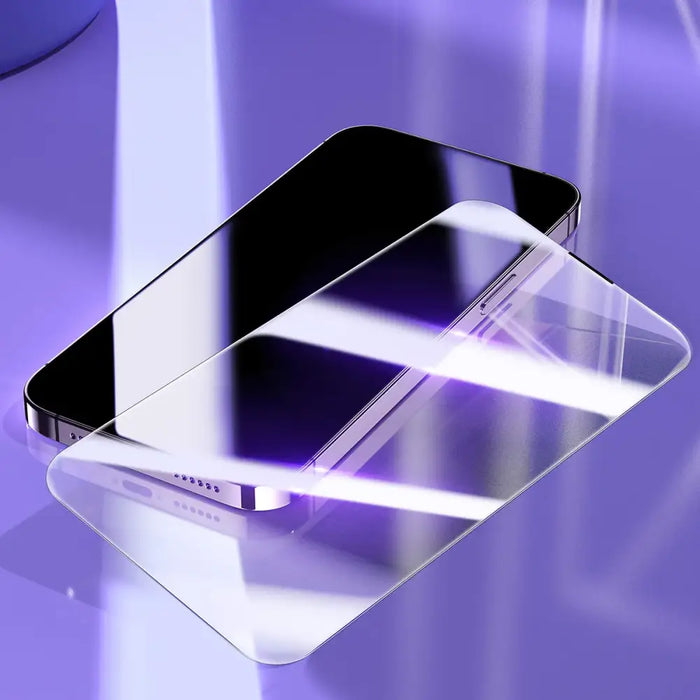 Baseus Full Screen Tempered Glass for iPhone 14 Pro Max with Speaker Cover 0.3mm + Mounting Frame - Cell phone tempered