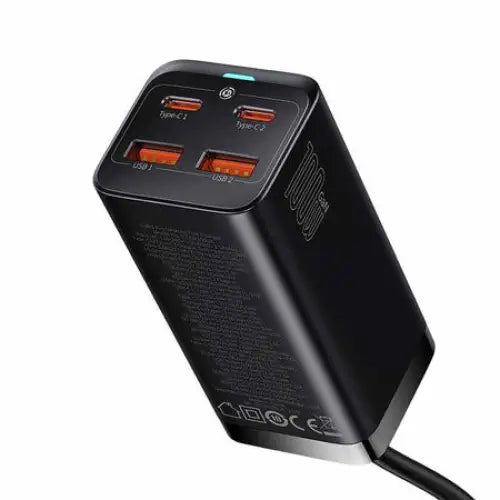 Baseus GaN3 Pro wall charger 2xUSB-C + 2xUSB 100W (black) - mains chargers<<<Chargers<<<GSM