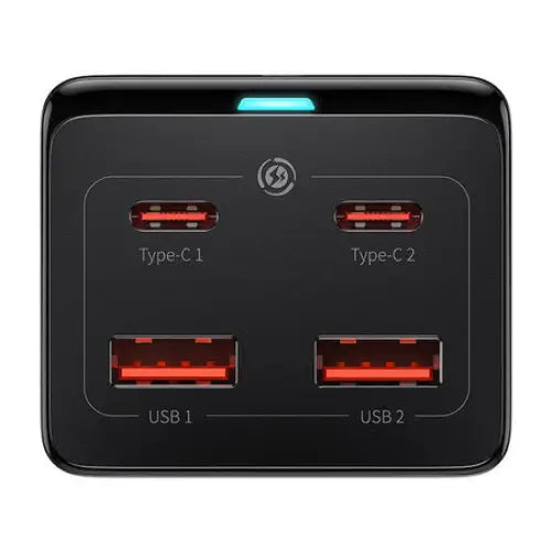 Baseus GaN3 Pro wall charger / powerstrip 2xUSB + 2xUSB-C + AC 100W (black) - mains chargers<<<Chargers<<<GSM