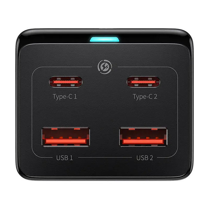 Baseus GaN3 Pro wall charger / powerstrip 2xUSB + 2xUSB-C + AC 100W (black) - mains chargers<<<Chargers<<<GSM