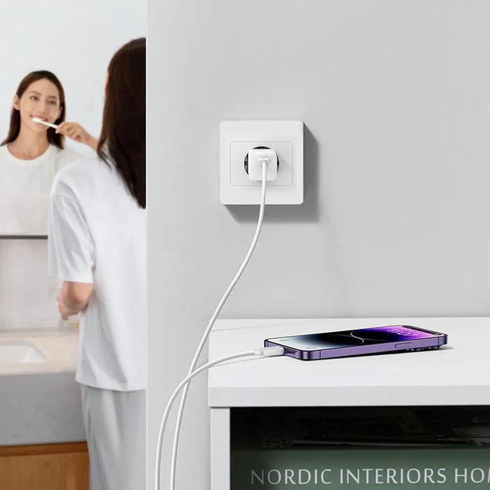 Baseus GaN5 30W USB-C Mini Wall Charger - White - Cell phone USB charger<<<HurtelXML