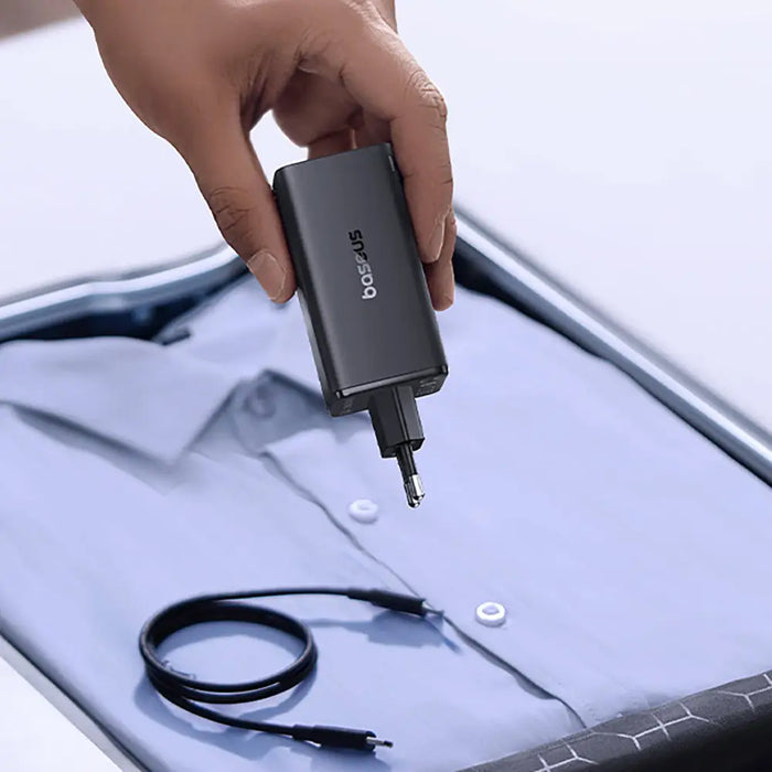 Baseus GaN6 Pro Charger 100W 2 x USB-C 2 x USB-A with Black USB-C Cable 100W 1m - Black - Cell phone USB