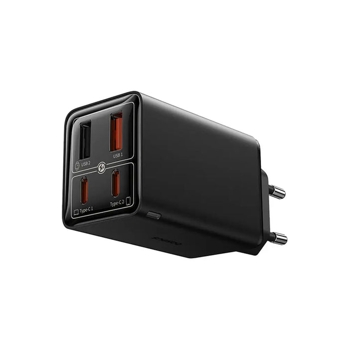 Baseus GaN6 Pro Charger 65W 2 x USB-C 2 x USB-A with Black USB-C Cable 100W 1m - Black - Cell phone USB