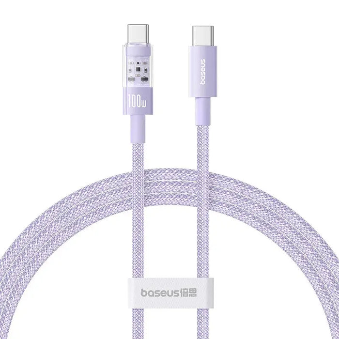 Baseus Gem USB C to USB C fast charging cable 1 m 100 W Purple - USB cablesAKG-KAB<<<GSM accessoriesAKG<<<ActionPL