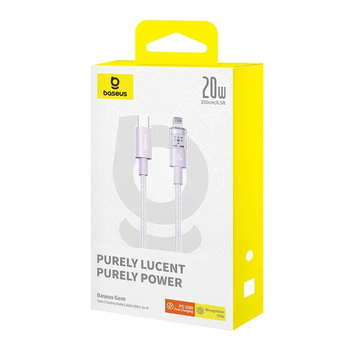 Baseus Gem USB-C to iP fast charging cable 2 m 20 W Purple - USB cablesAKG-KAB<<<GSM accessoriesAKG<<<ActionPL